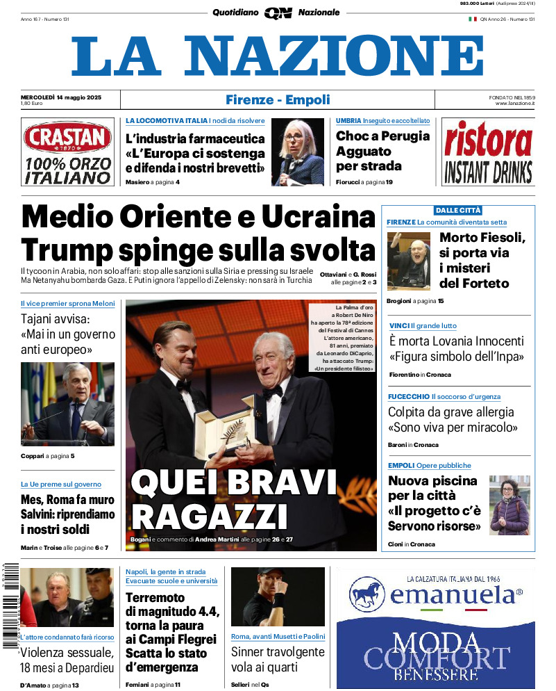 Prima-pagina-la nazione-edizione-di-oggi-20250514